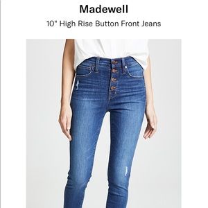 Madewell 10” rise button front jeans